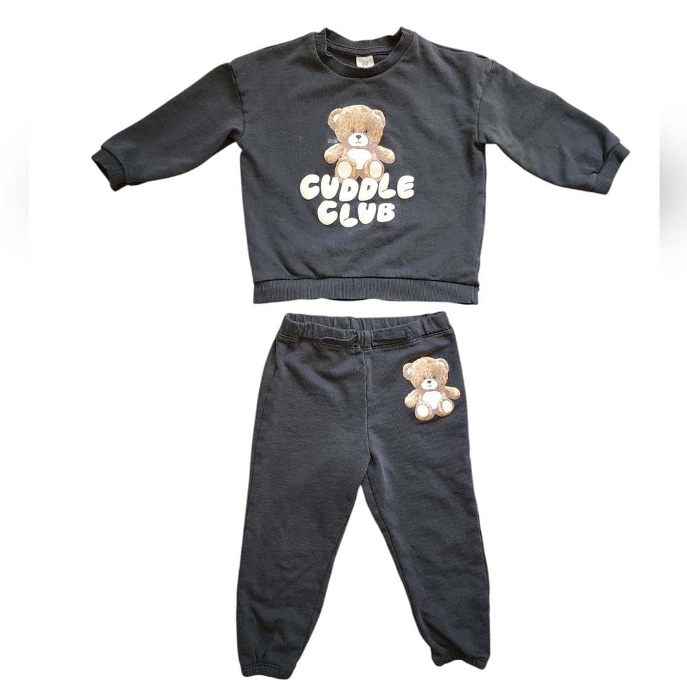 H&M Boys "Cuddle Club" 2-Piece Teddy Bear Set - Size 3T